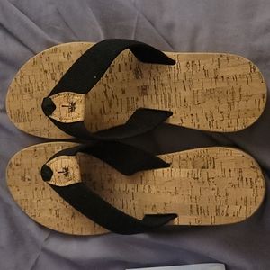 Cork cotton web sandal, size L10